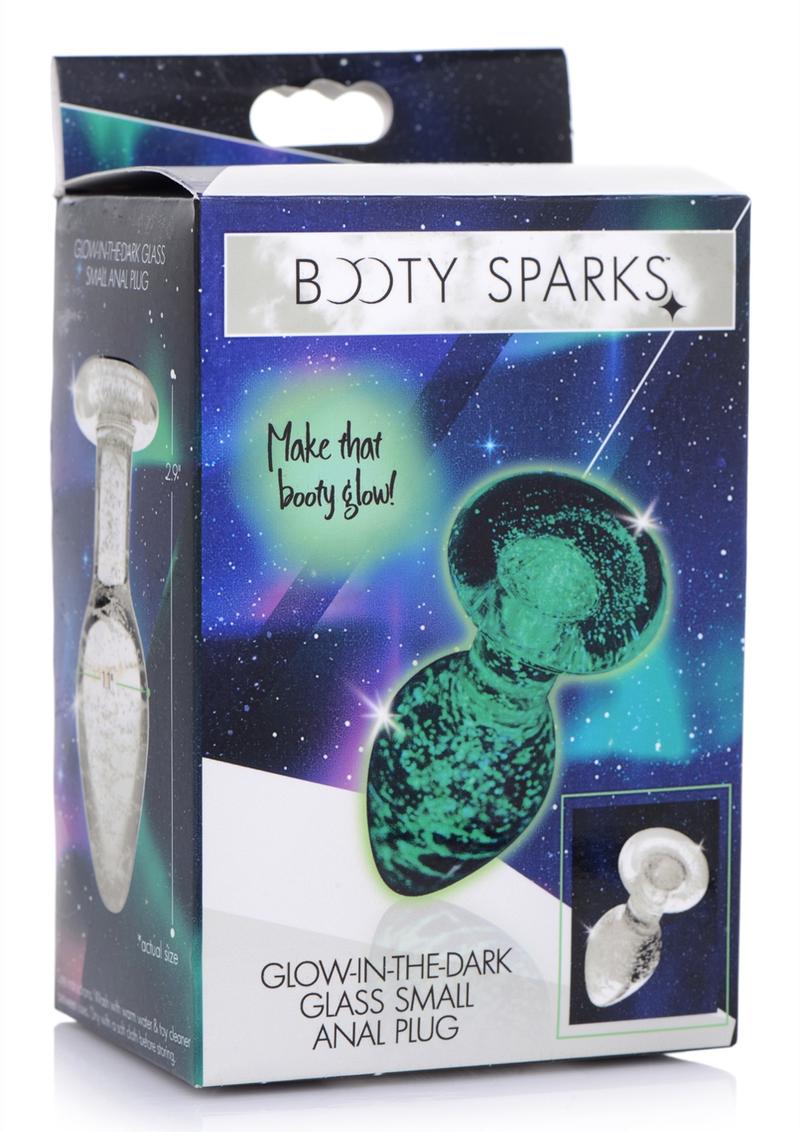 Booty Sparks Glow in the Dark Glass Anal Plug