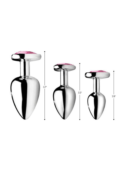 Booty Sparks Pink Heart Gem Anal Plug Set