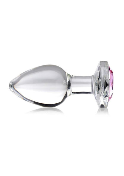 Booty Sparks Pink Gem Glass Medium Anal Plug For Pleasure