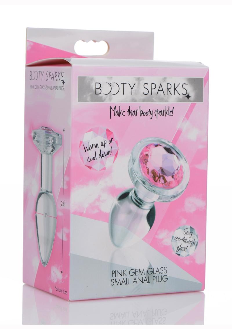 Booty Sparks Pink Gem Glass Medium Anal Plug For Pleasure