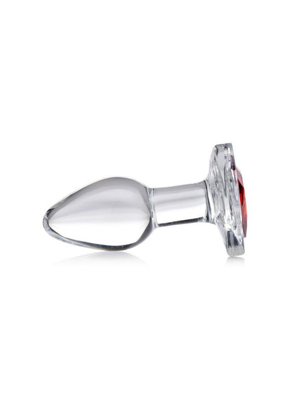 Booty Sparks Red Heart Gem Glass Anal Plug