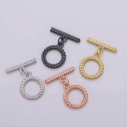 Braided Toggle Clasp Gold / Black / Rose Gold / Silver For DIY Jewelry Making Necklace Bracelet Anklet Supplies L-108~L-111