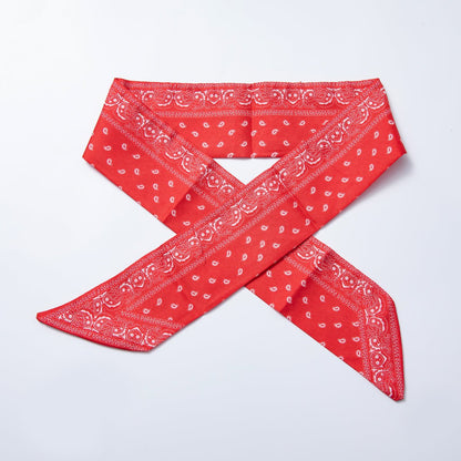 Brown Leaf, Red, Blue 73mm Soft Faux Silk Bandana Scarf Necklace | WA-1758