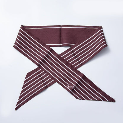 Brown Stripped, Flower, Mosh Green Soft Faux Silk Bandana Scarf Necklace | WA-1588