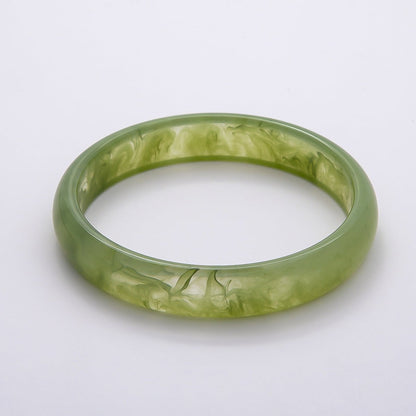 Brown, White, Red, Cream, Blue, Pink, Green, Teal Marble Thin Acrylic Resin Bangle Bracelet | WA-04423 ~ WA-04430