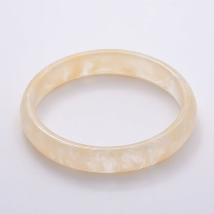 Brown, White, Red, Cream, Blue, Pink, Green, Teal Marble Thin Acrylic Resin Bangle Bracelet | WA-04423 ~ WA-04430