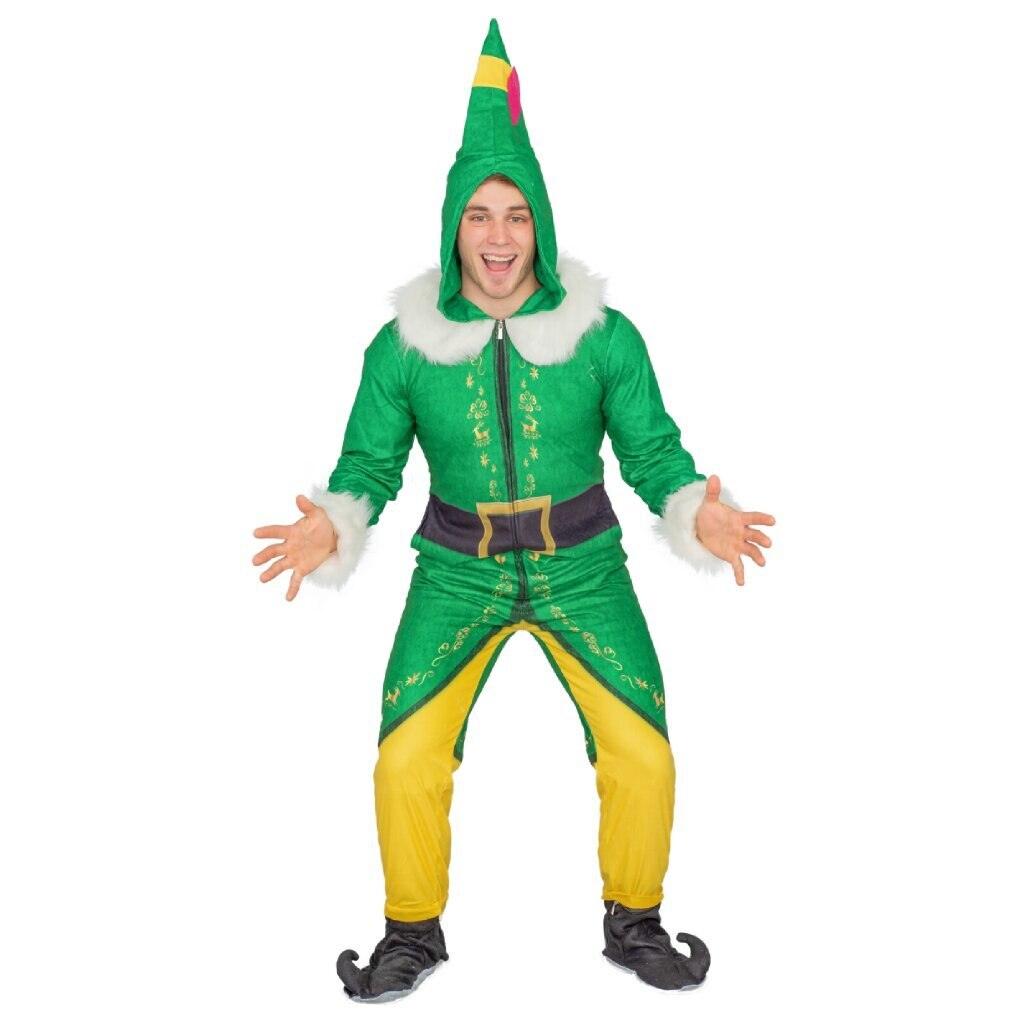 Buddy The Elf Costume Pajama Adult Union Suit