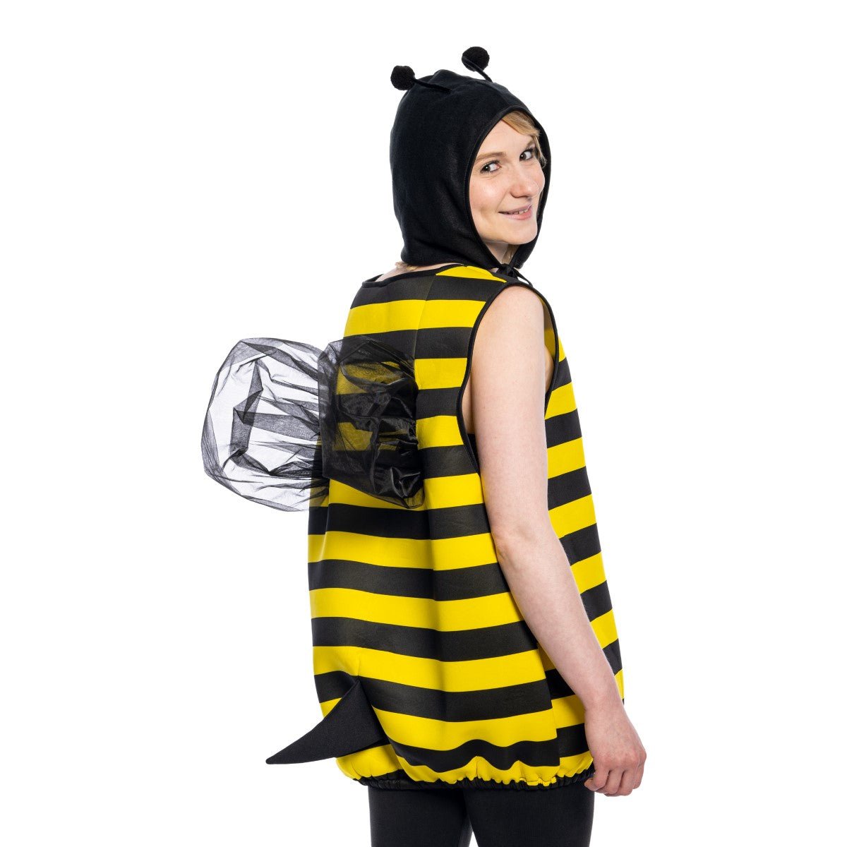 Bumble Bee Halloween Costume with Adjustable Hat Head Piece Pull On Cosplay for Womens