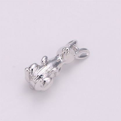Bunny Charm, Rabbit Charm, Easter Charm, 3d Animal Charm, Animal Lover, Gold Filled Charm for Jewelry Making Supply C-526
