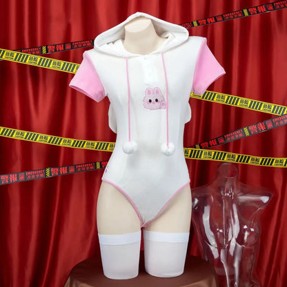 Kawaii Bunny Girl Plush Hoodie Cosplay