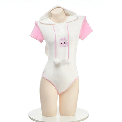 Kawaii Bunny Girl Plush Hoodie Cosplay