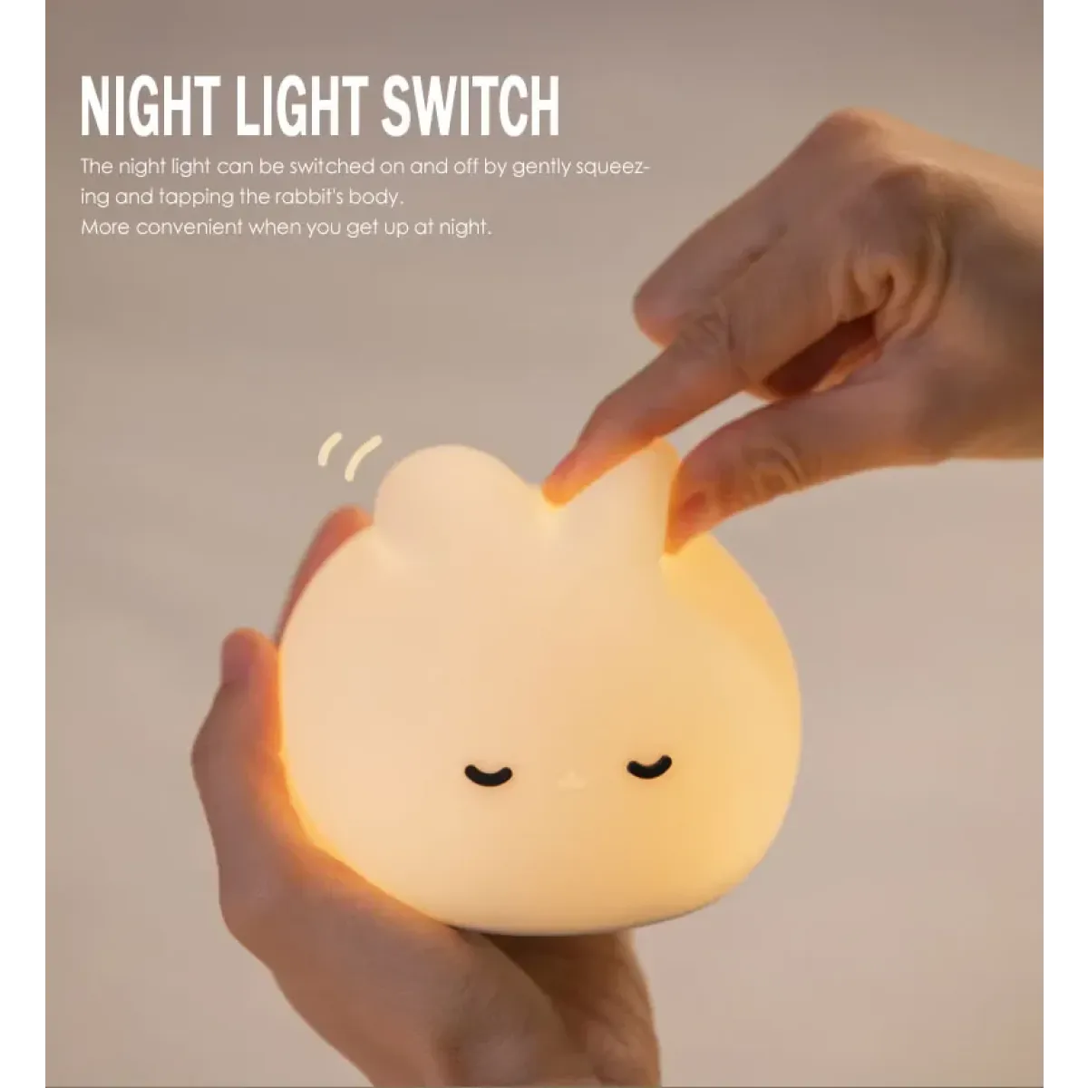 Bunny Silicone Night Light – Soft LED Lamp for Kids Room, Nursery or Gifts