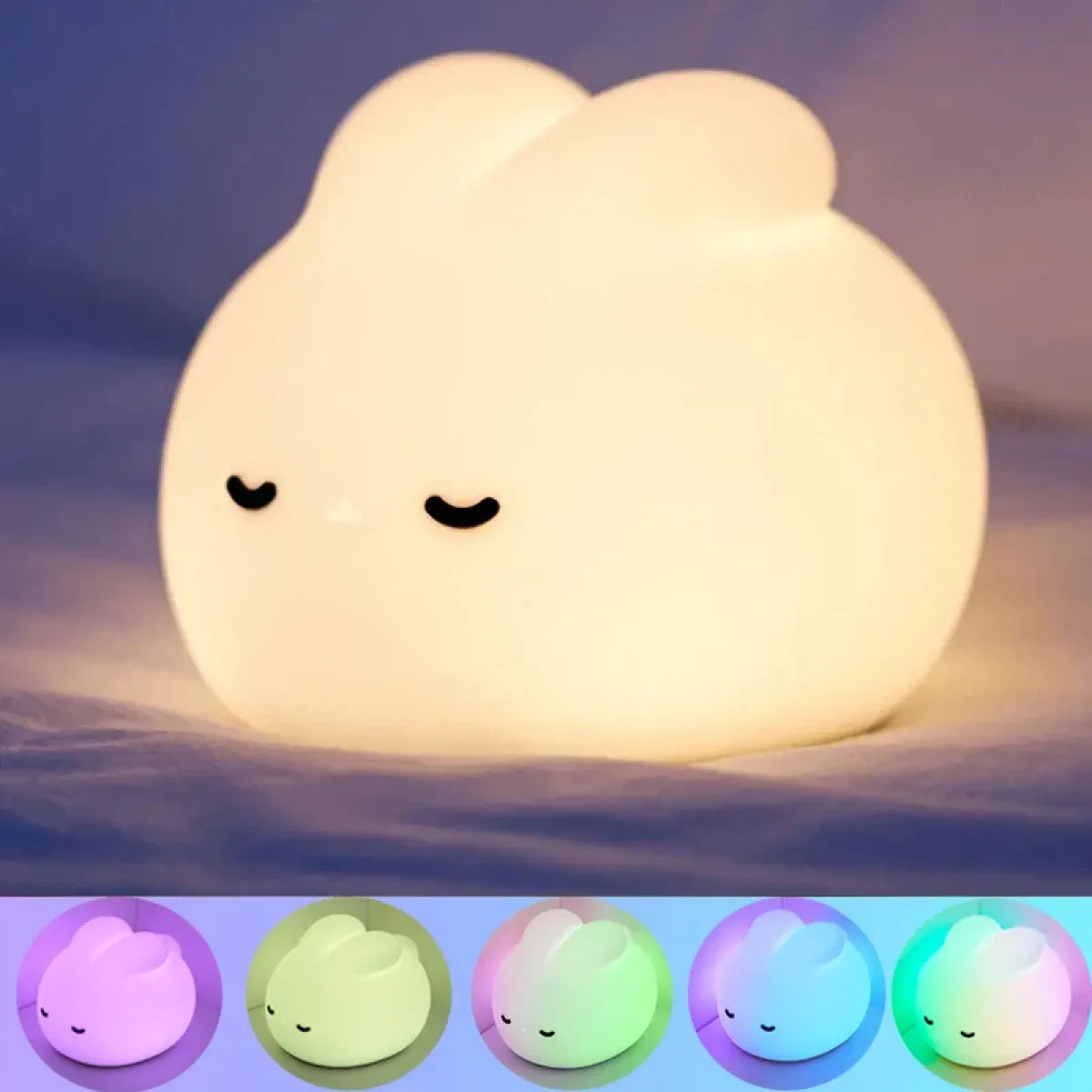 Bunny Silicone Night Light – Soft LED Lamp for Kids Room, Nursery or Gifts