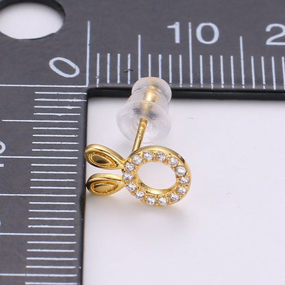 Bunny Stud Earrings • Rabbit Earrings • Rabbit Jewelry • Gold Micro Pave Animal Earrings • Stud Earrings • Valentine gift• Cute Earrings  Q-364