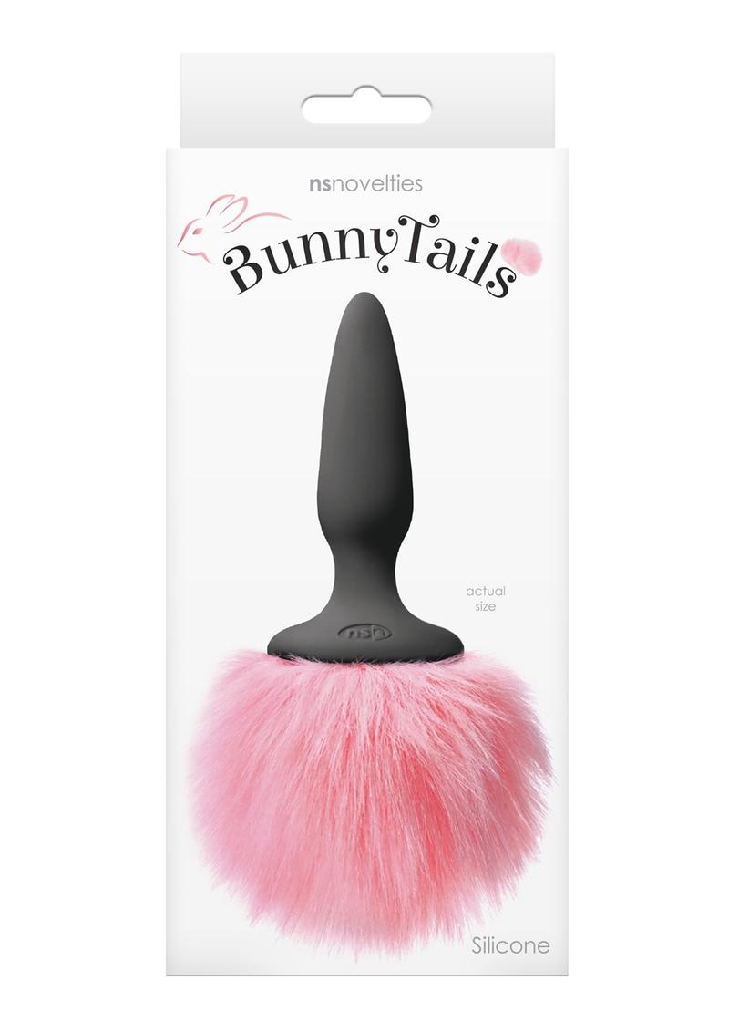Bunny Tails Mini Silicone Butt Plug with Pink Fur