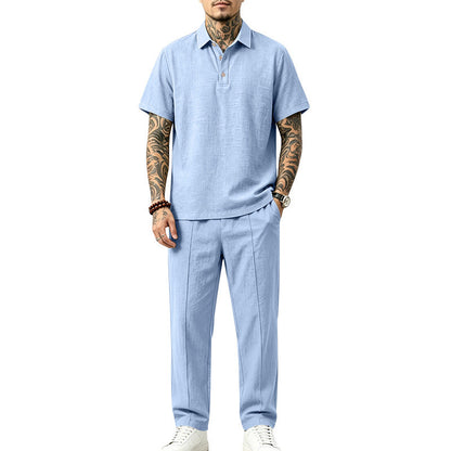 Mens Loose-fitting Top And Trousers Set