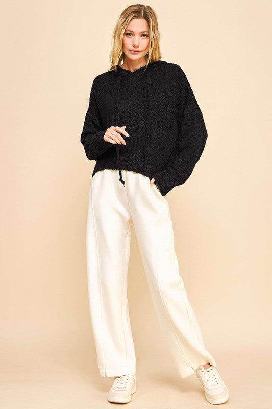 Davi &amp; Dani Drop Shoulder Long Sleeve Hooded Sweater for Women