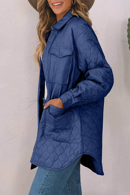 Snap Down Collared Winter Coat for Stylish Warmth