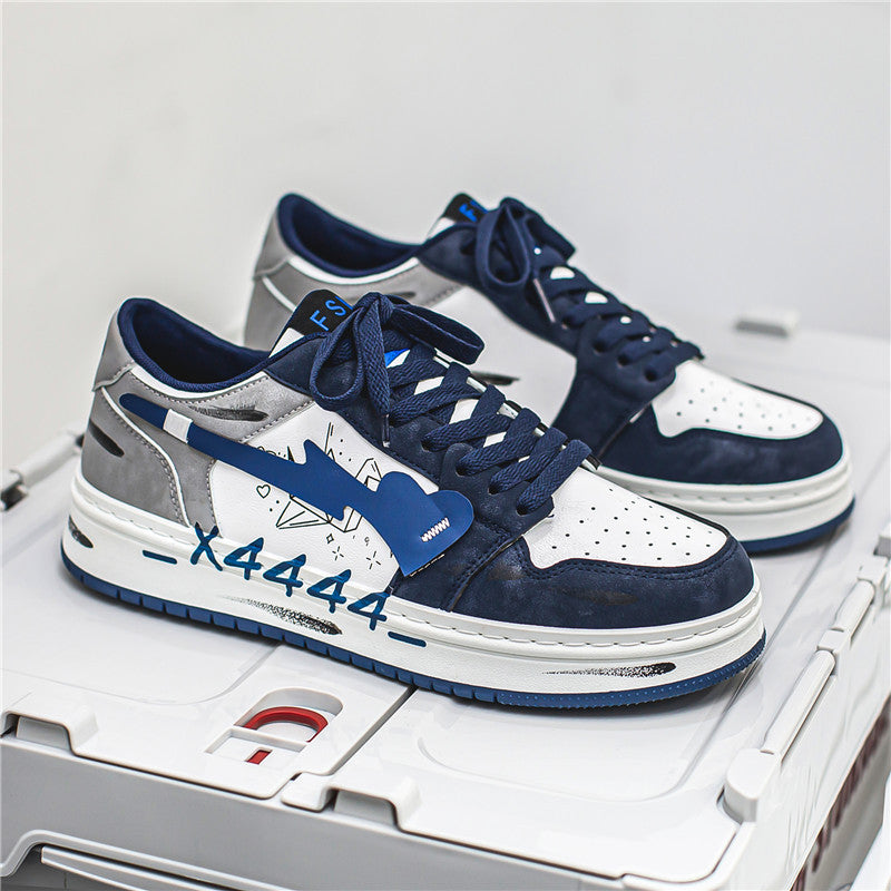 Distressed Graffiti Skateboard Shoes Men&