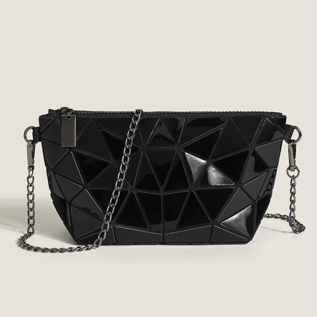 Geometric mini diamond crossbody bag, luminous laser shoulder Crossbody bag, chain bag small, fashionable versatile small purse