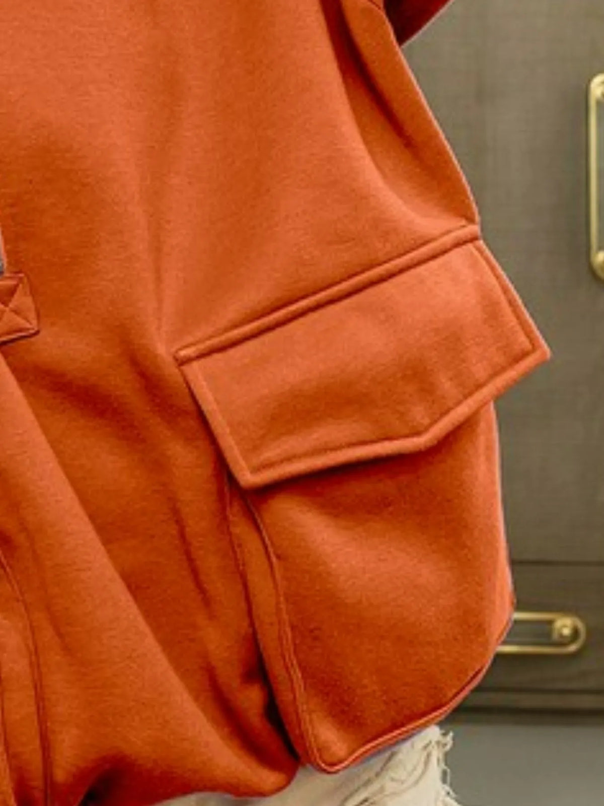 BiBi Half Zip Vintage Washed Fleece Hoodie