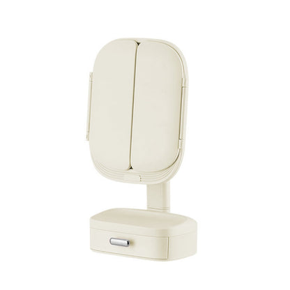 Led Desktop Cosmetic Mirror Household Foldable With Light