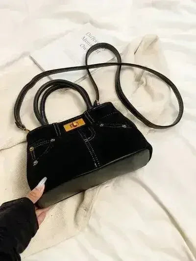 Stylish Suede Handbag – Adjustable Strap &amp; Dual-Use Design