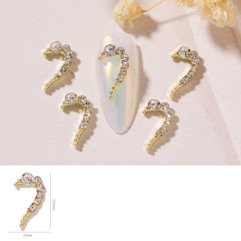 DIY Heart Alloy Rhinestone Nail Decorations
