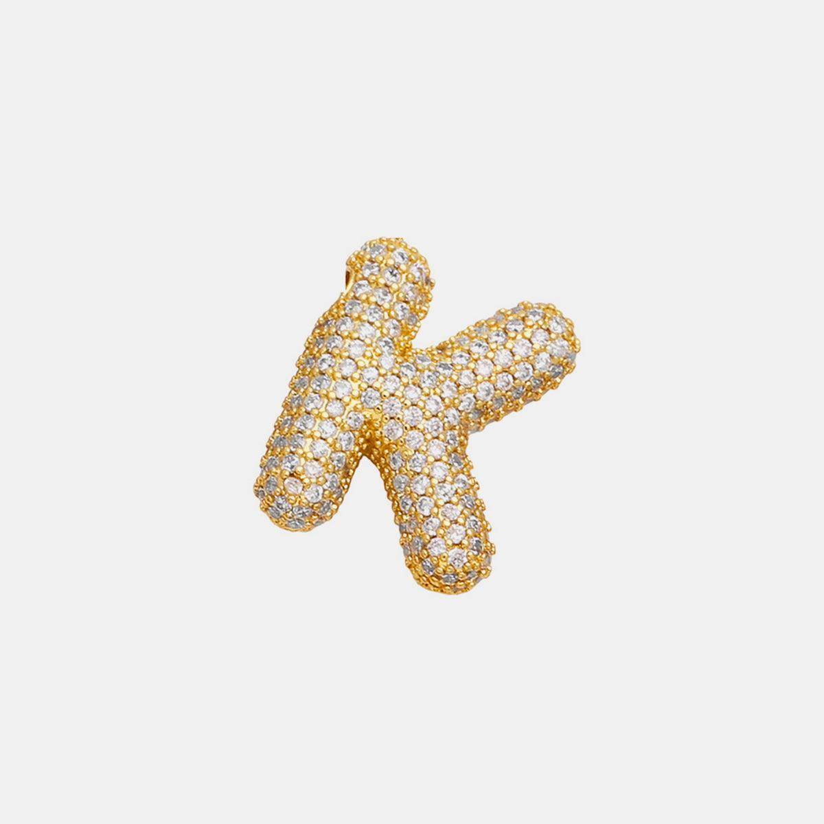 Inlaid Zircon Bubble Initial Necklace for Elegant Style