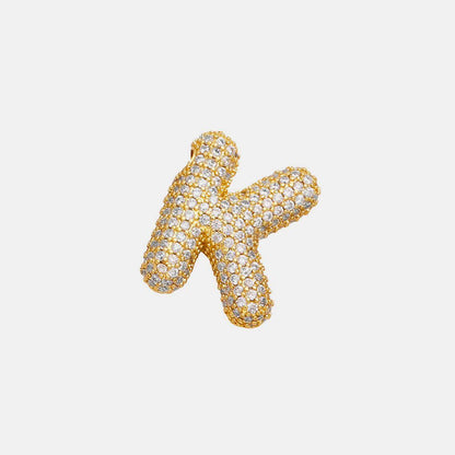 Inlaid Zircon Bubble Initial Necklace for Elegant Style