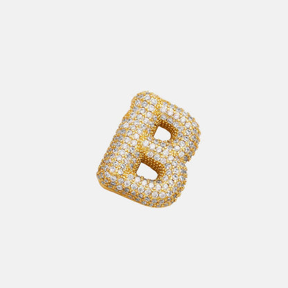Inlaid Zircon Bubble Initial Necklace for Elegant Style