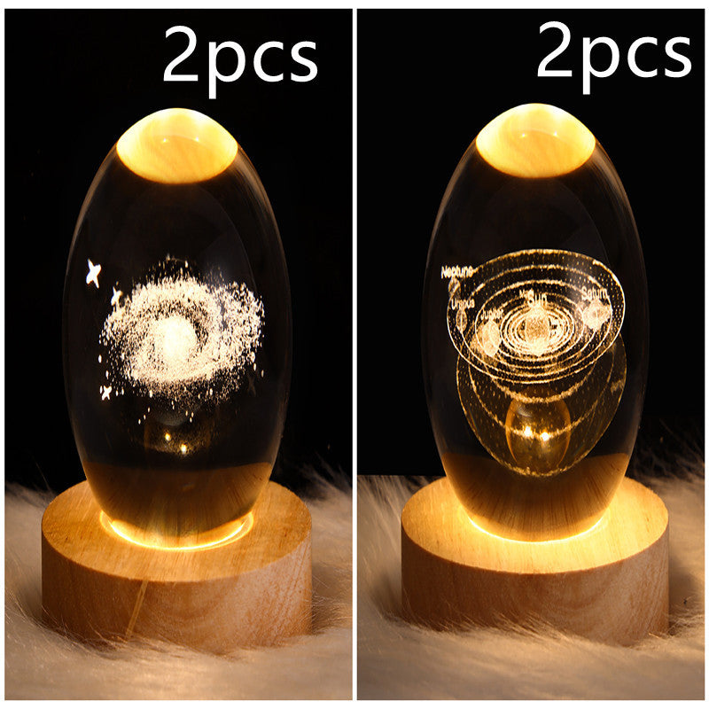 LED Galaxy Crystal Ball 3D Moon Lamp