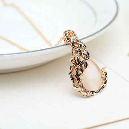 Bridal Jewelry Peacock Gem Necklace Earrings