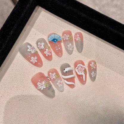 1023- Handmade press on nails fake nails removable