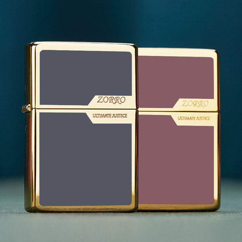 Titanium Color Block Kerosene Lighter Wire Drawing
