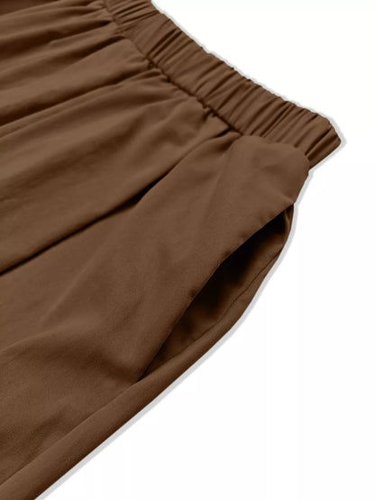 Wide Leg Pleated Detail Pants