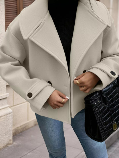 Double-Breasted Wool Blend Outerwear
