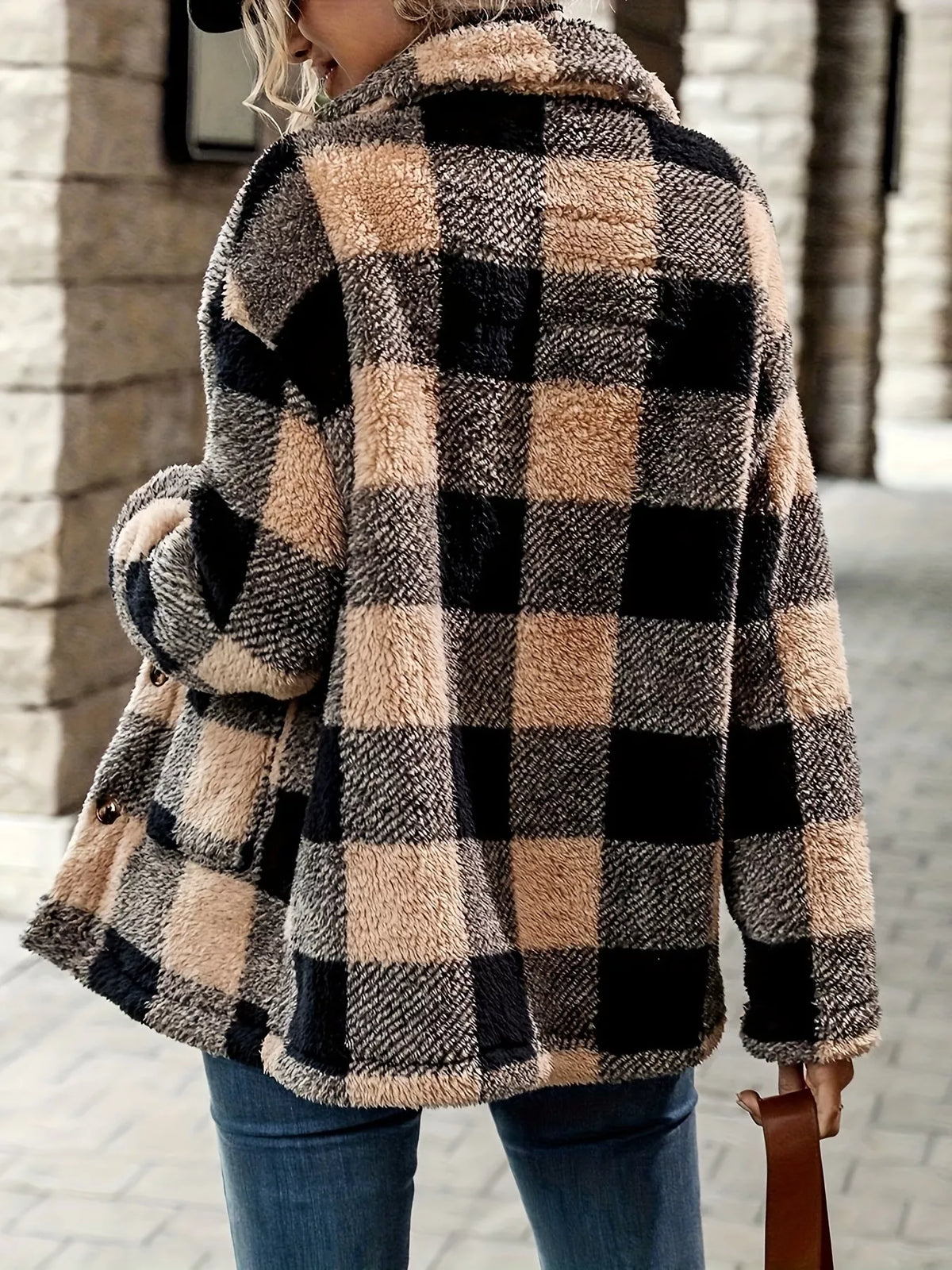 Plaid Sherpa Button-Down Outerwear