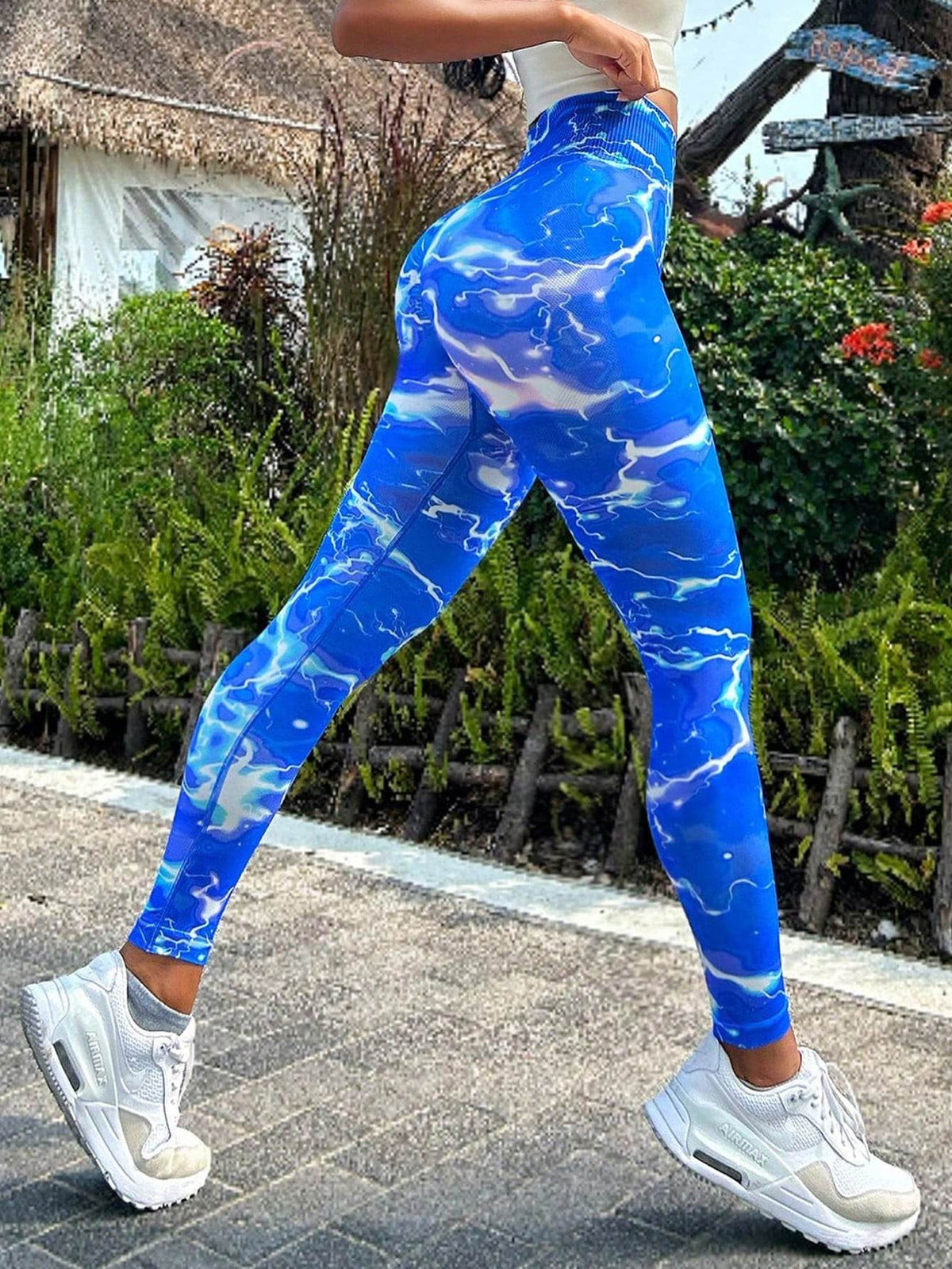 Tie-dye Slim Fit High Waistband Long Active Pants