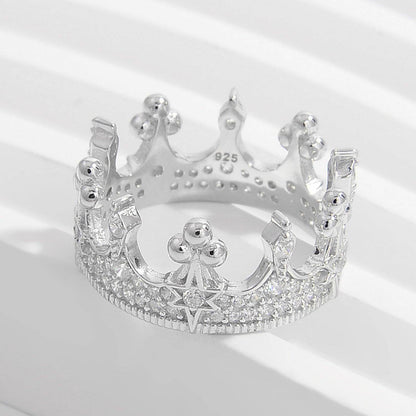 Crown Shape Zircon 925 Sterling Silver Ring for Women