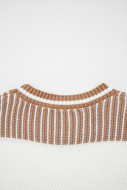 Striped Knit Long Sleeve Sweater