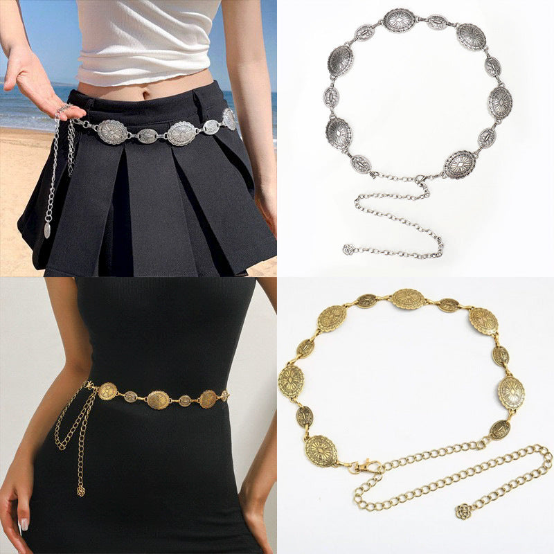 European And American High Sense Fashion Metal Waist Chain