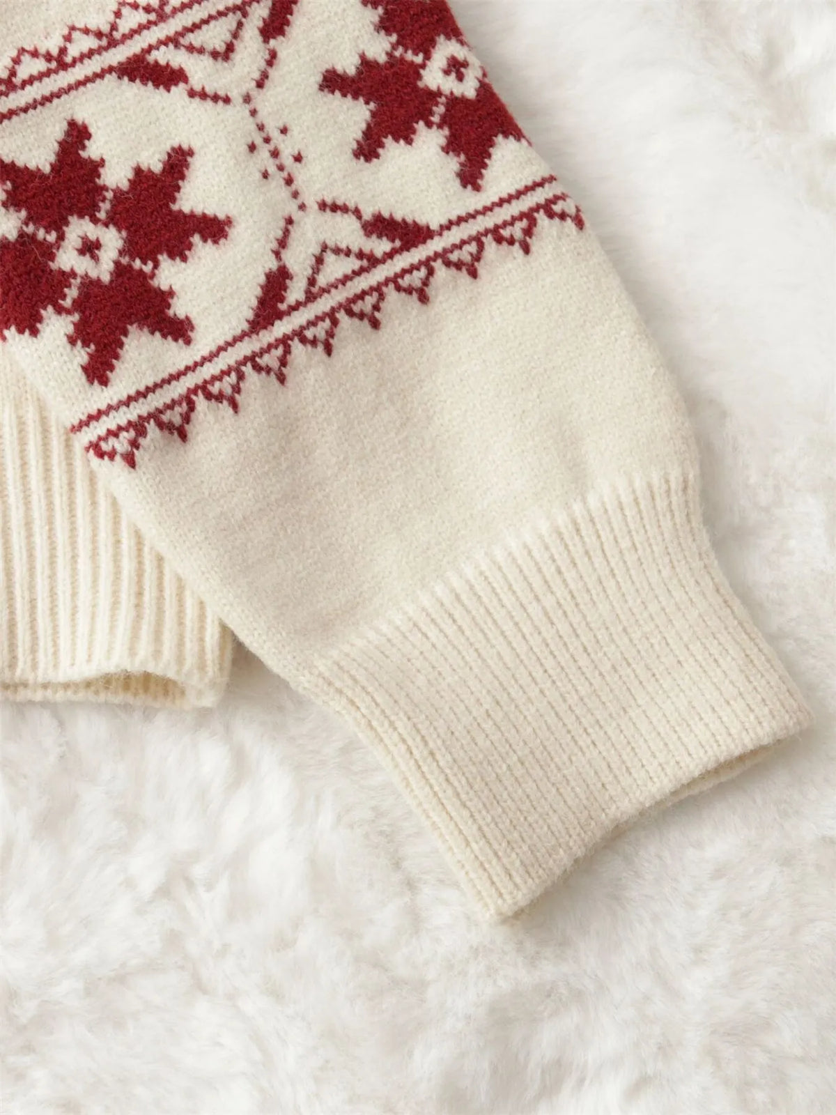 Christmas Snowflake Round Neck Sweater