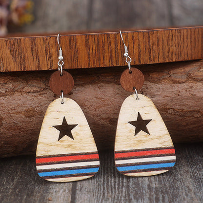 Patriotic Star &amp; Stripe Dangle Earrings