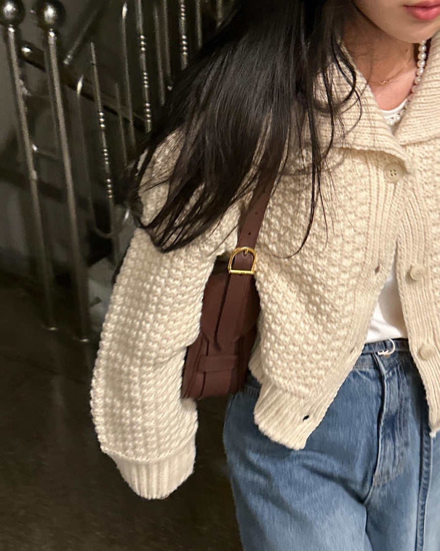 Retro Short Sweater Cardigan Women&
