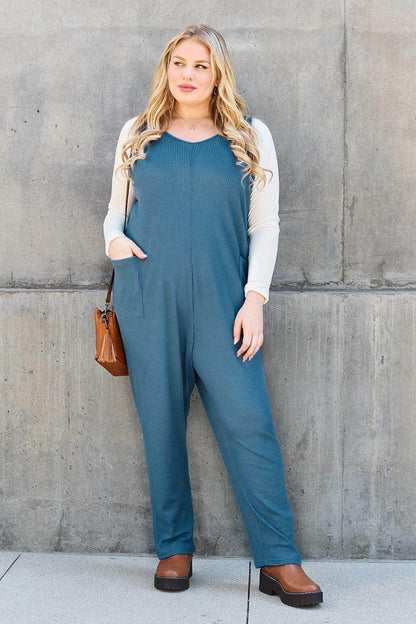 Double Take Full Size Sleeveless Straight Jumpsuit for Women