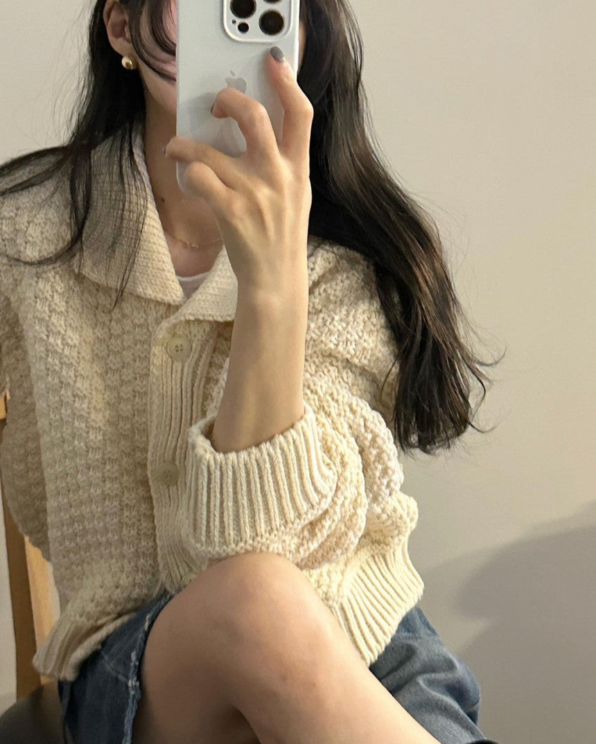 Retro Short Sweater Cardigan Women&