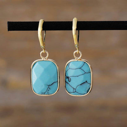 Copper Natural Stone Dangle Earrings for Elegant Style