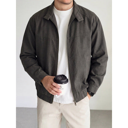 Old-money-style Vintage Stand-collar Utility Jacket