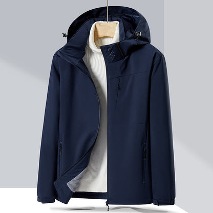 Couple Single-layer Jacket Windproof Sports Fleece-lined Padded Overalls